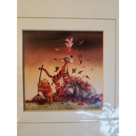 Lot 4 Winnie the Pooh Seasons Matted Art Prints 11x8 Disney Tigger Piglet Eeyore - Picture 7 of 8